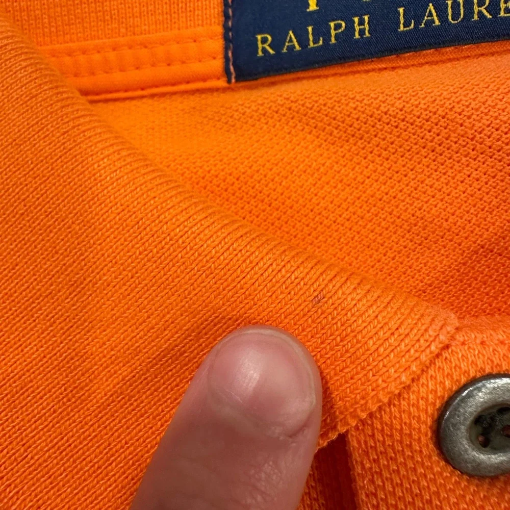 Polo Ralph Lauren Mens Orange Yacht Club 1st Class Nautical Polo Shirt Large NWT